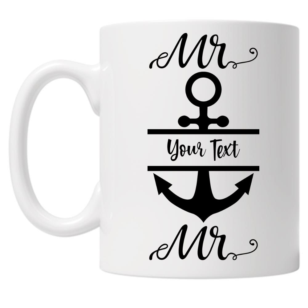 Personalised Mr and Mr Anchor 10oz Mug