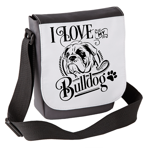 I Love My Bulldog Reporter Bag