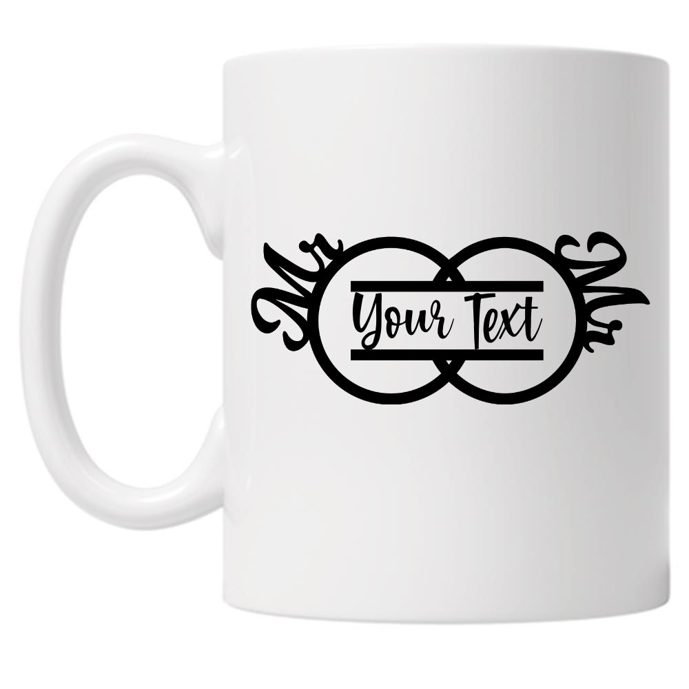 Personalised Mr and Mr Rings 10oz Mug