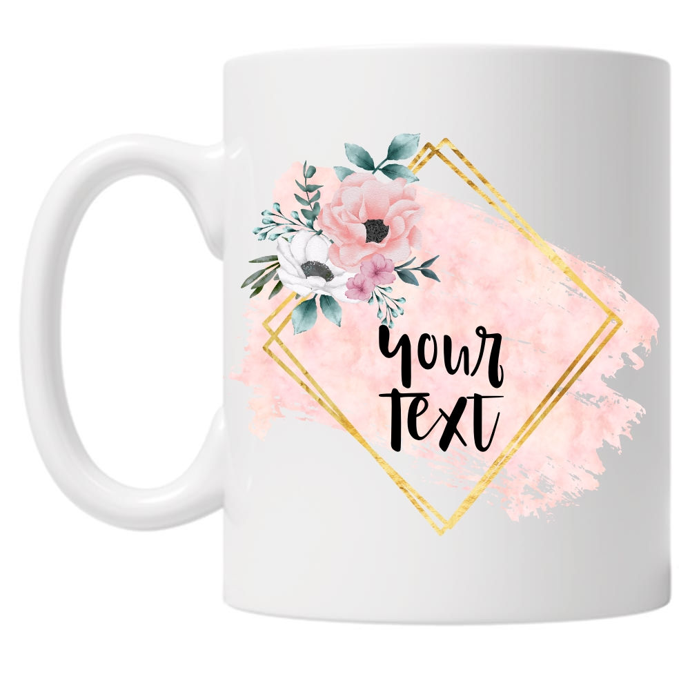 Personalised Floral Frames 10oz Mug