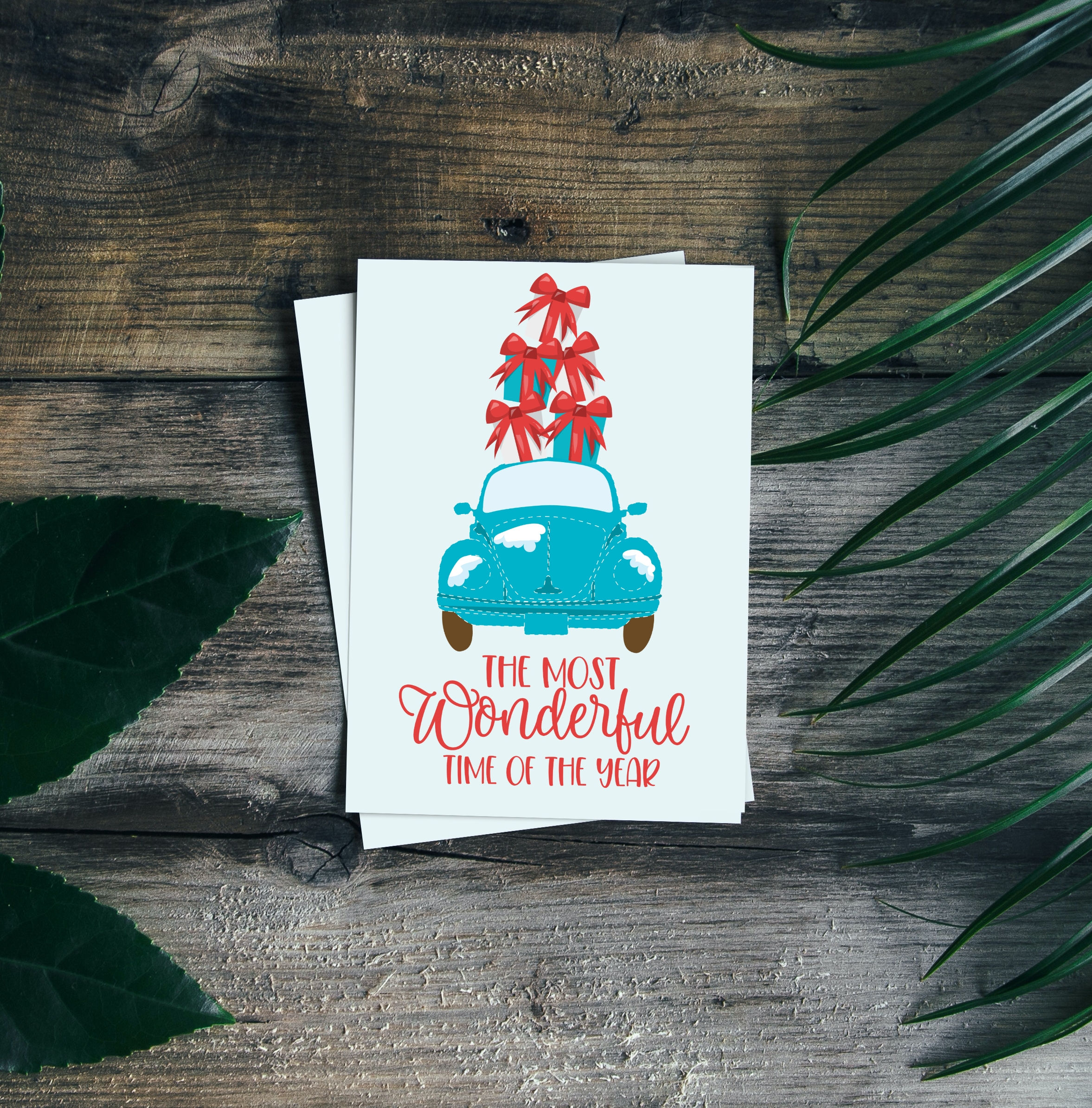 Beetle Christmas A6 Greetings Card