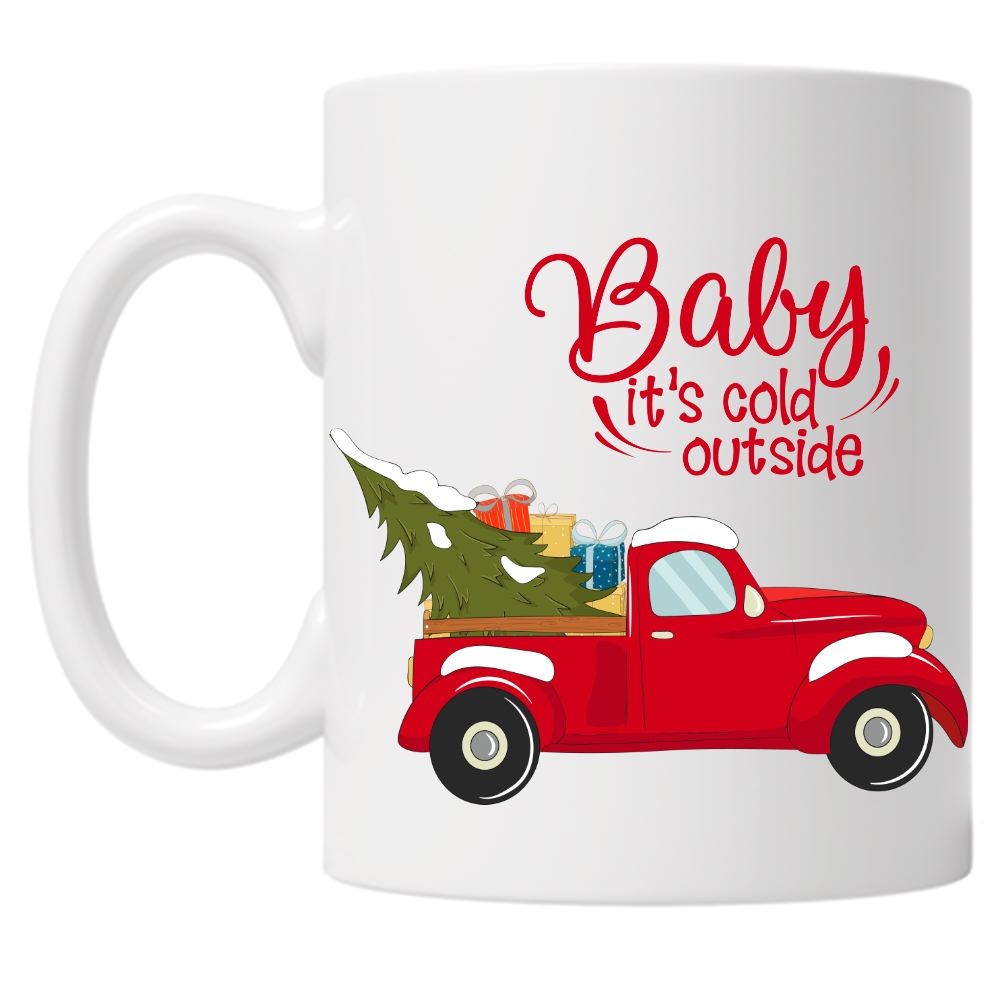 Baby It's Cold Outside Christmas Truck 10oz Mug