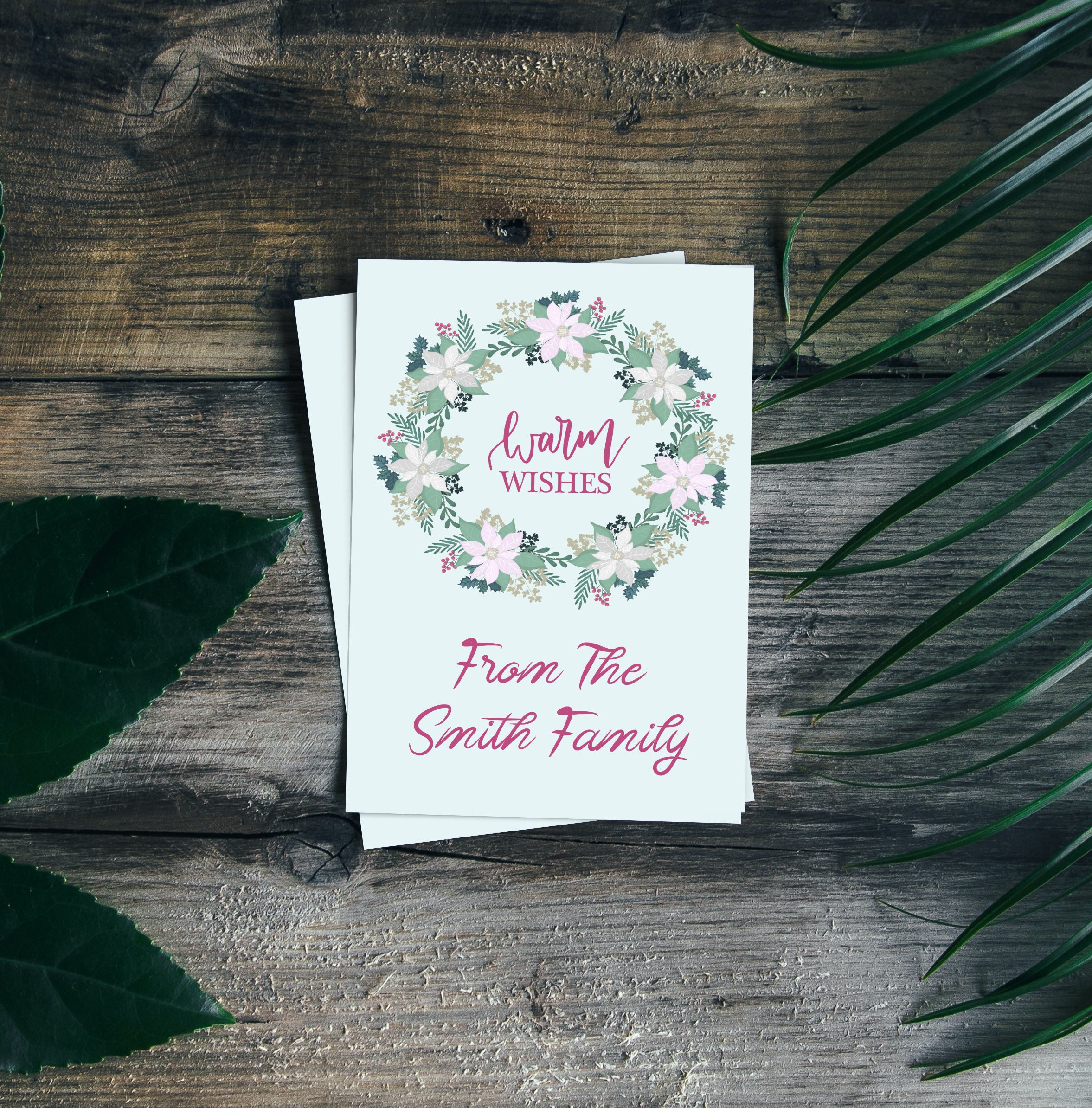 Personalised Warm Wishes A6 Greetings Card