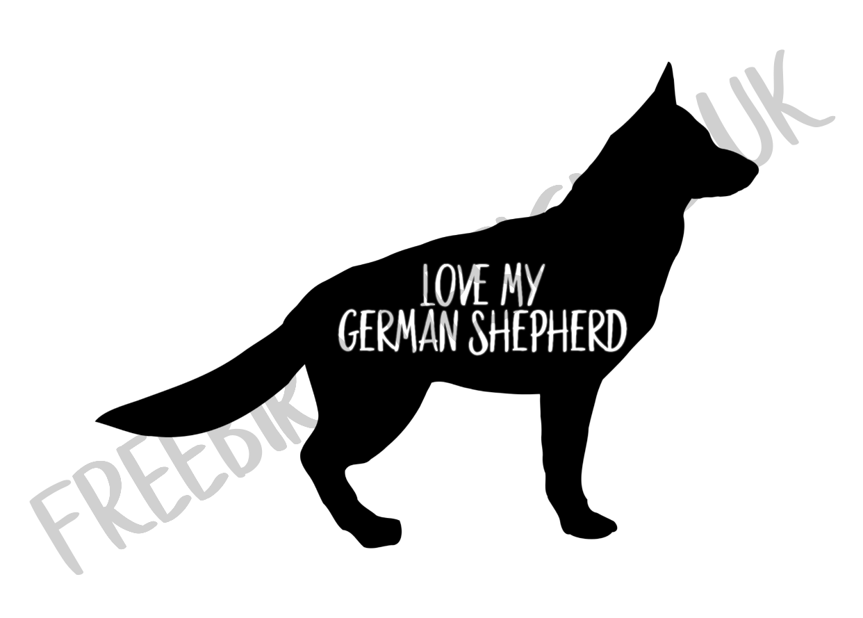 I Love My German Shepherd Vinyl Decal Sticker
