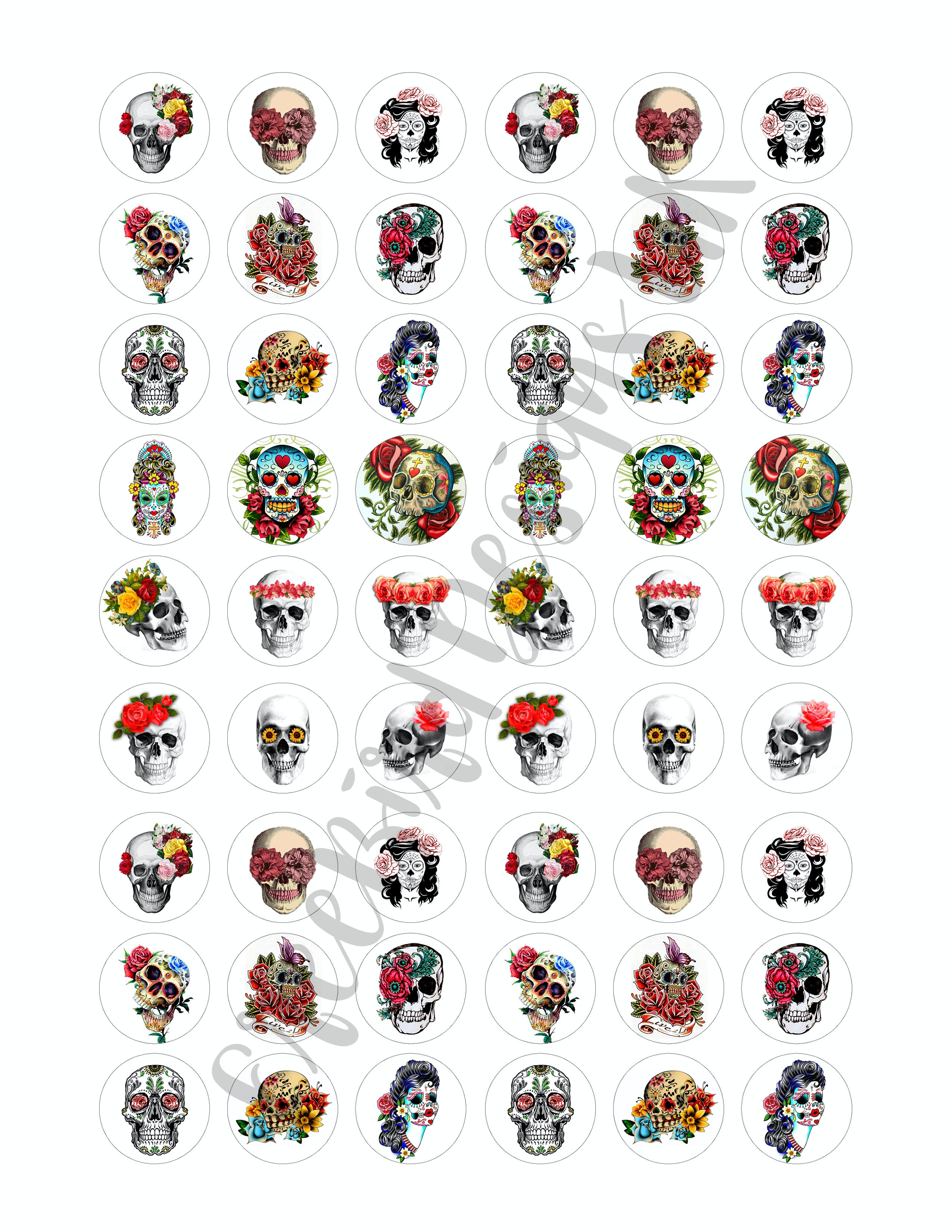54 Sugar Skull Stickers