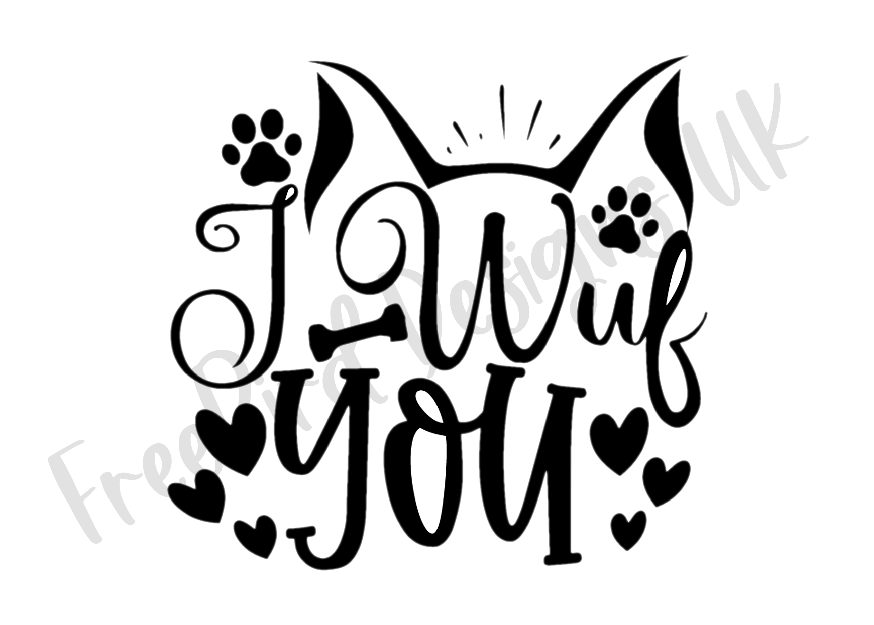 I Wuf You Vinyl Decal Sticker