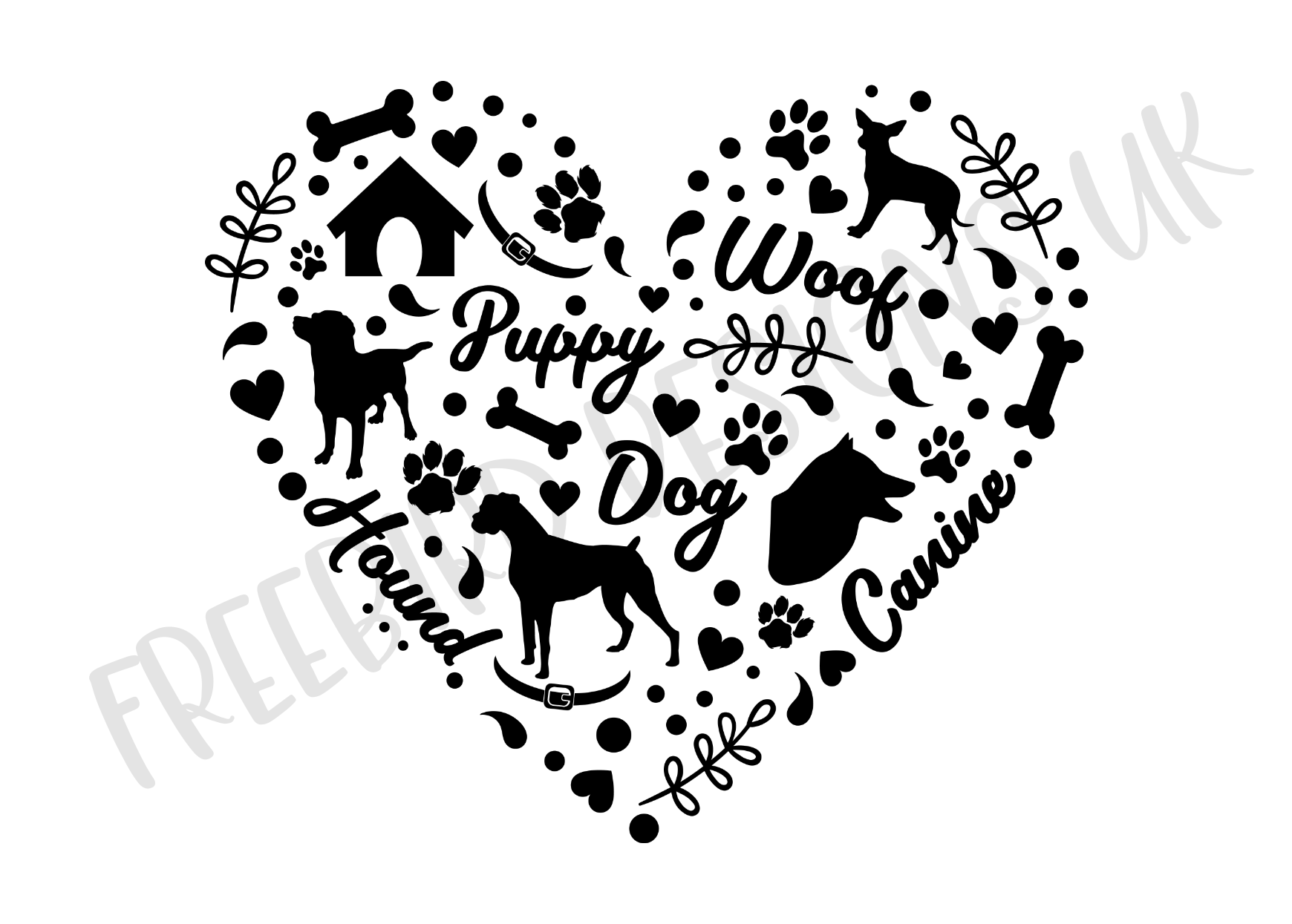 Dog Heart Vinyl Decal Sticker