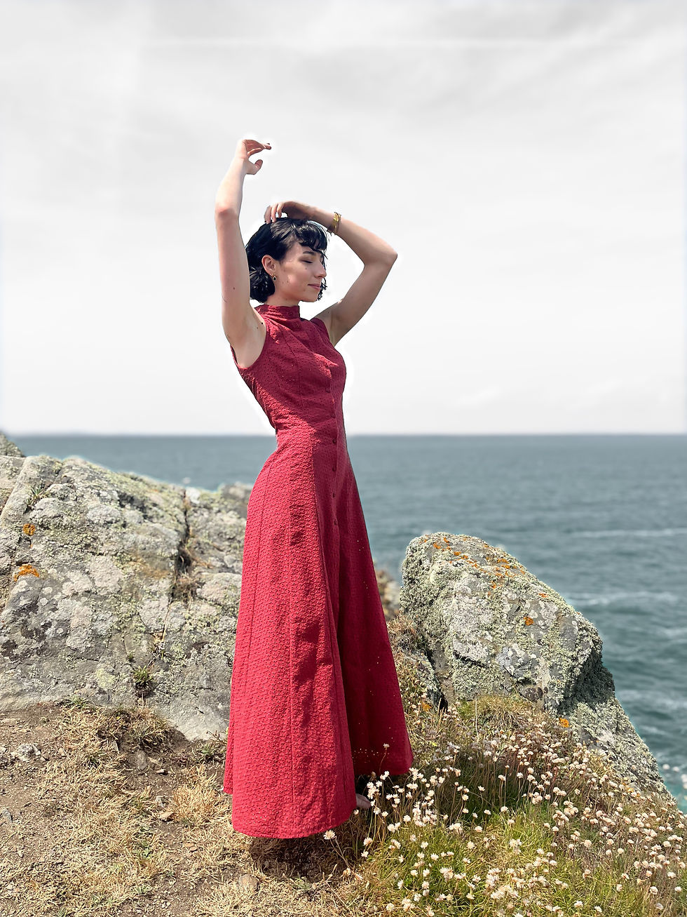 Miniature : Robe Elizabeth - Lie de vin