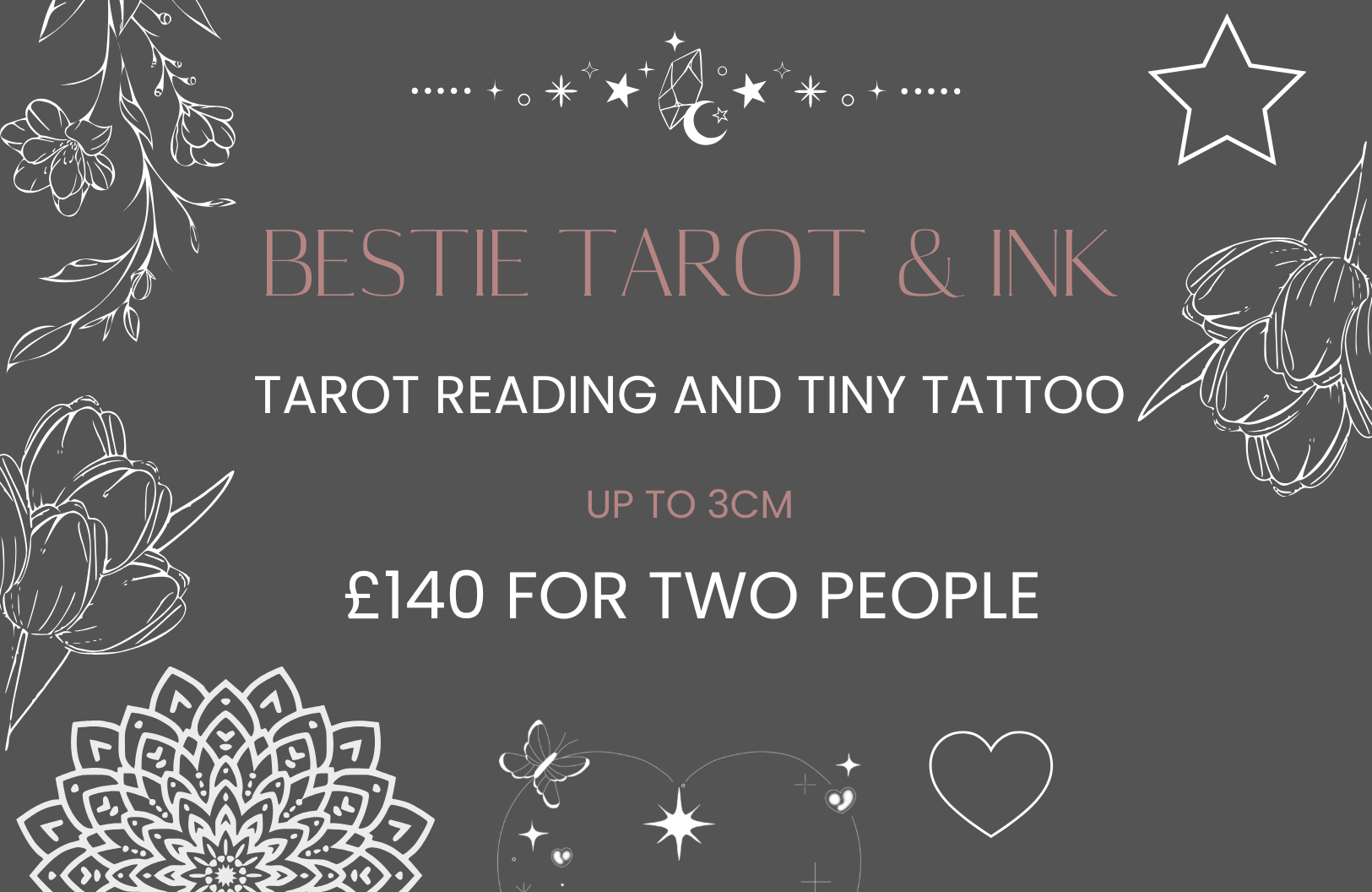 Tarot card reading and tiny tattoo for your bestie. Best friend unique experience