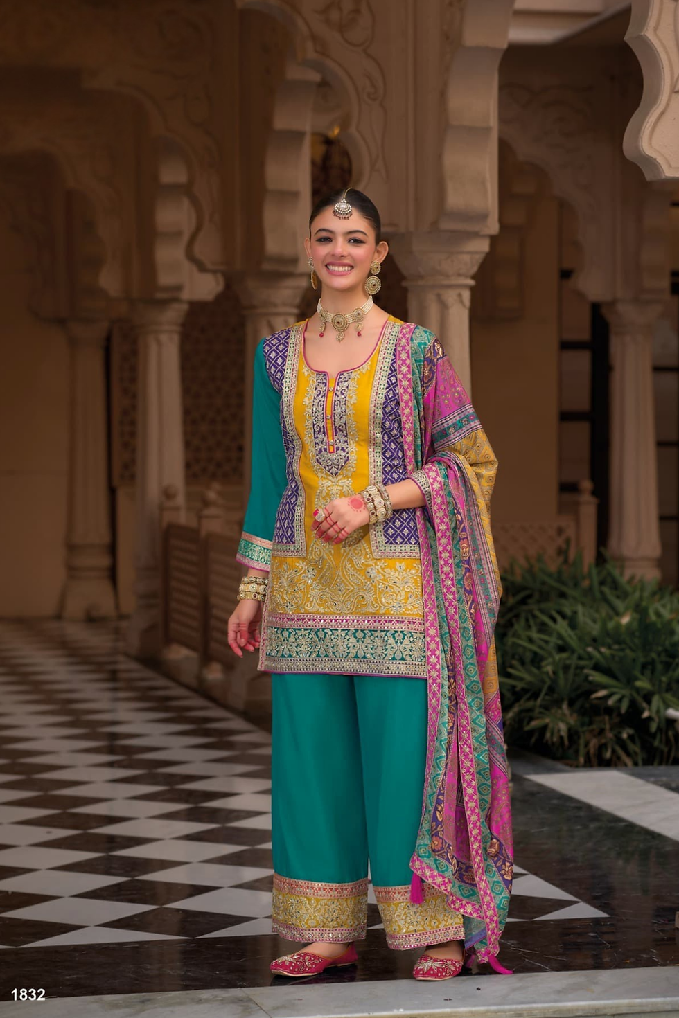 Kasturi by Eba – Premium Embroidered Chinon Shalwar Kameez Blue