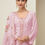 Thumbnail: Elegant Pink Chinon Silk Floral Wedding Shalwar Kameez