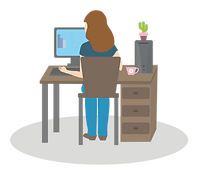 woman working png