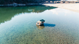 【peakpod】は水上でも浮かべることができます。