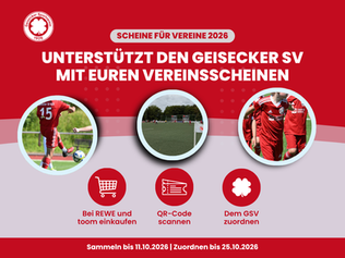 Scheine für Vereine 2026: Sammelt mit für den Geisecker SV!