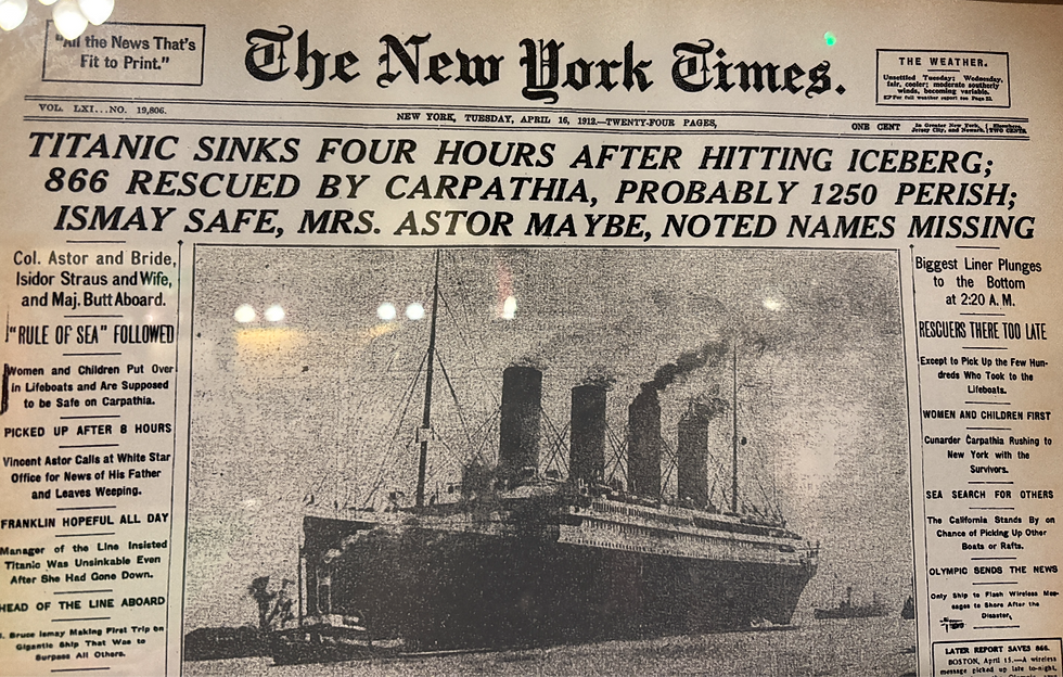 Titanic disaster coverage, April 1912