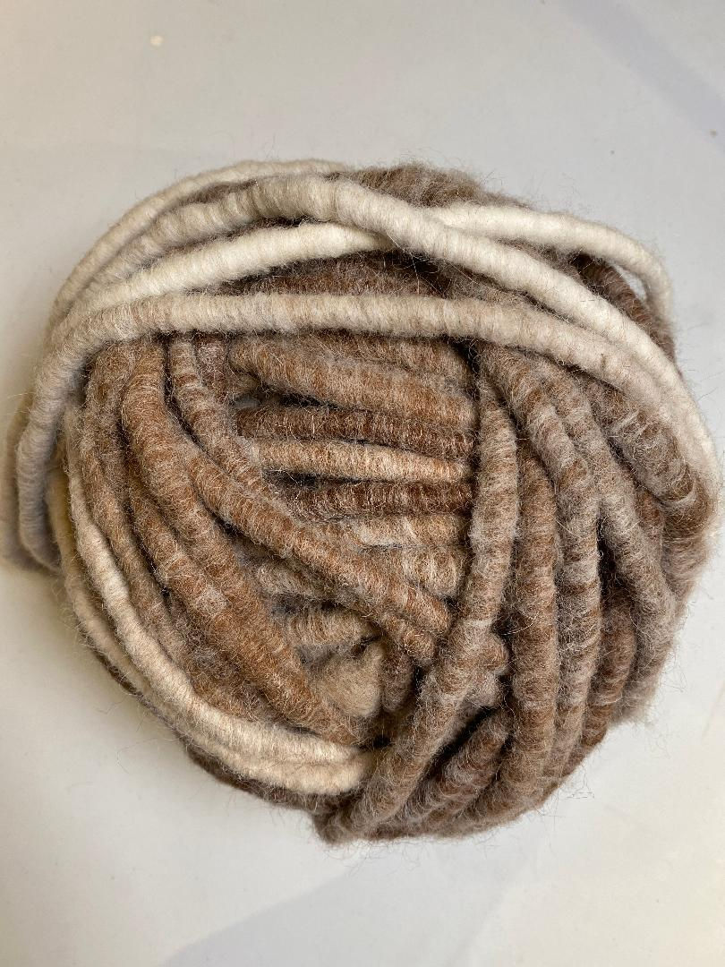 Alpaca Rug Yarn with Wool Overlay - Natural Browns