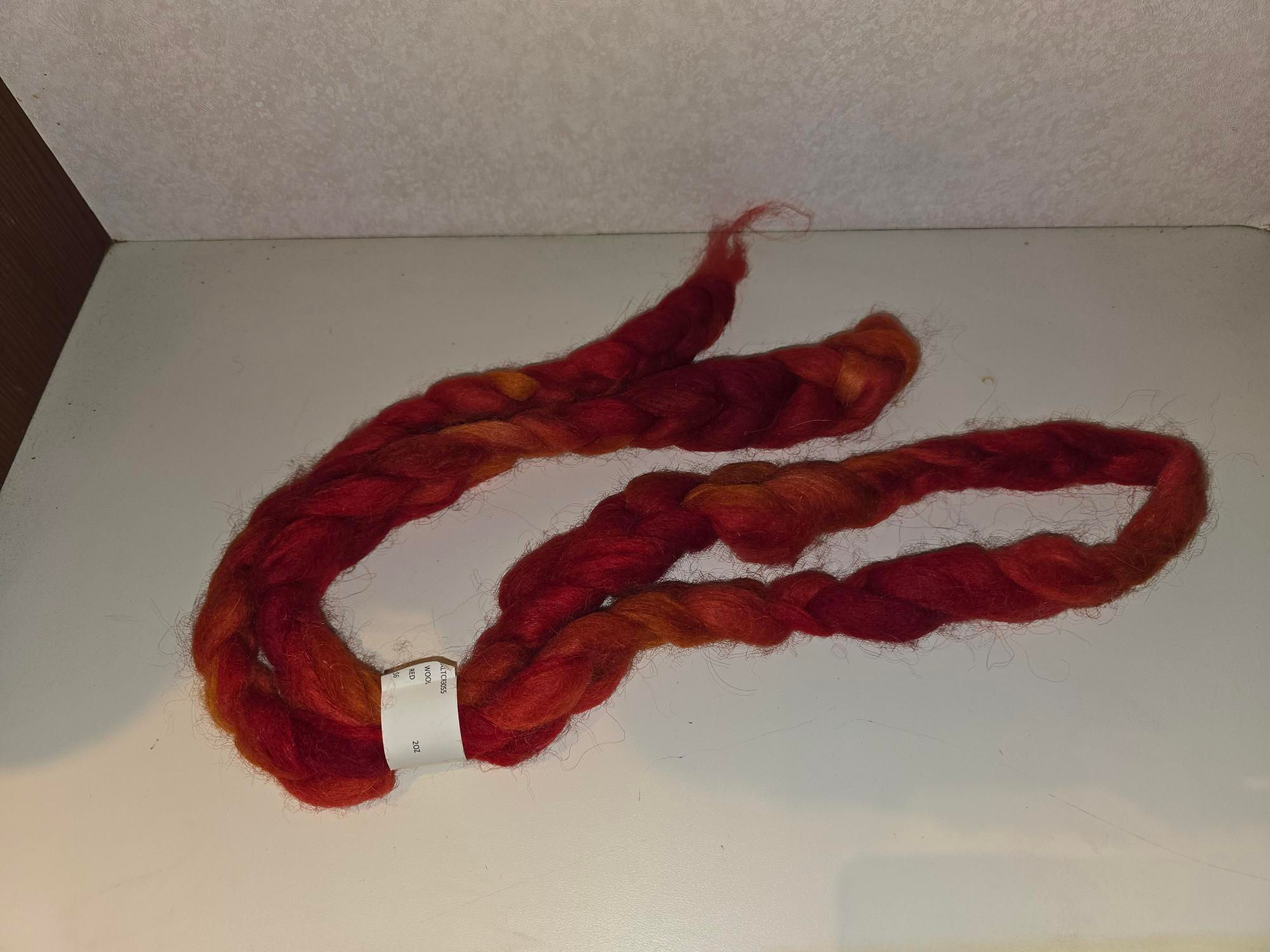 Dyed Wool Roving-Red