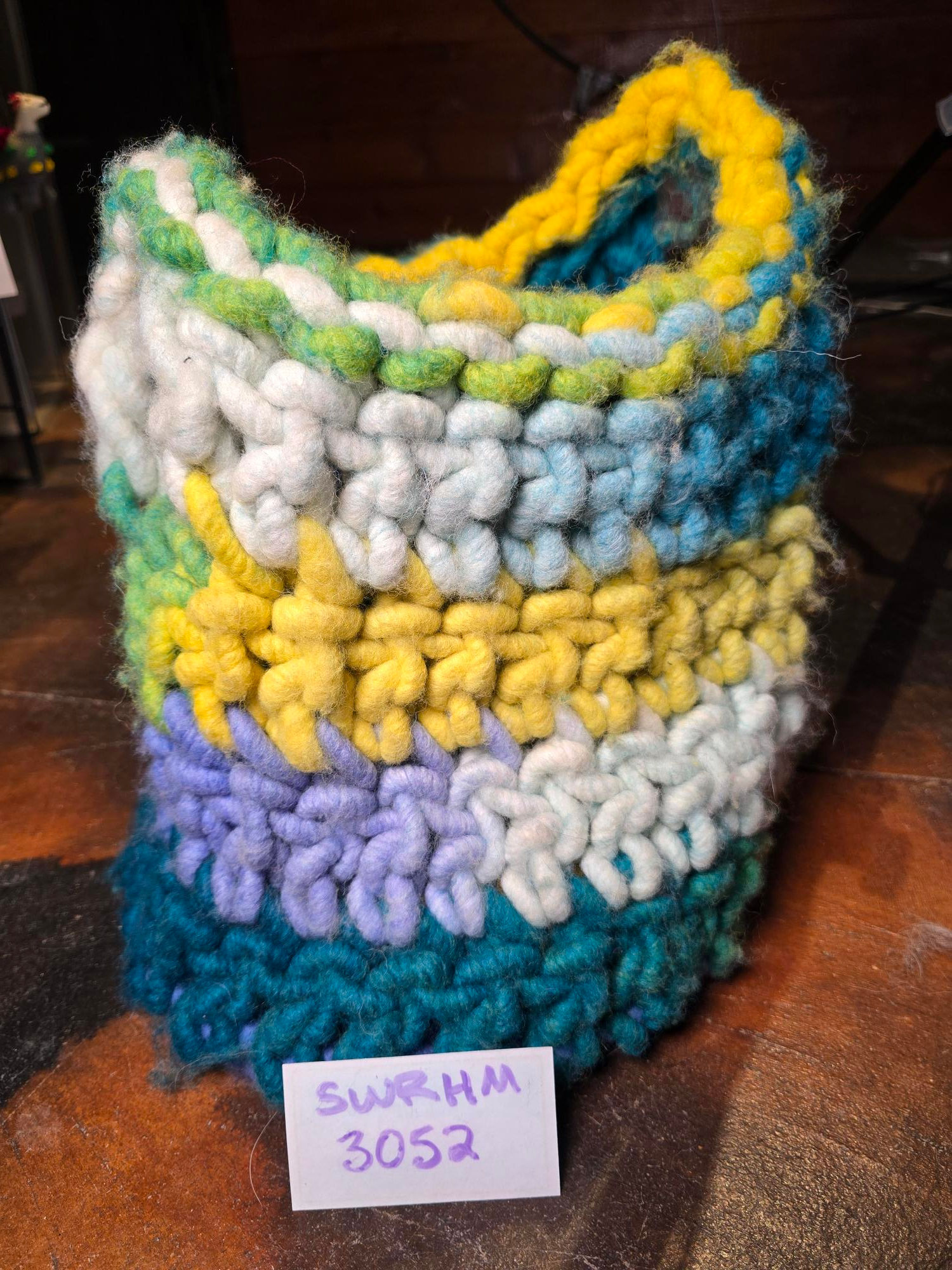 Superwash Wool Crochet Basket