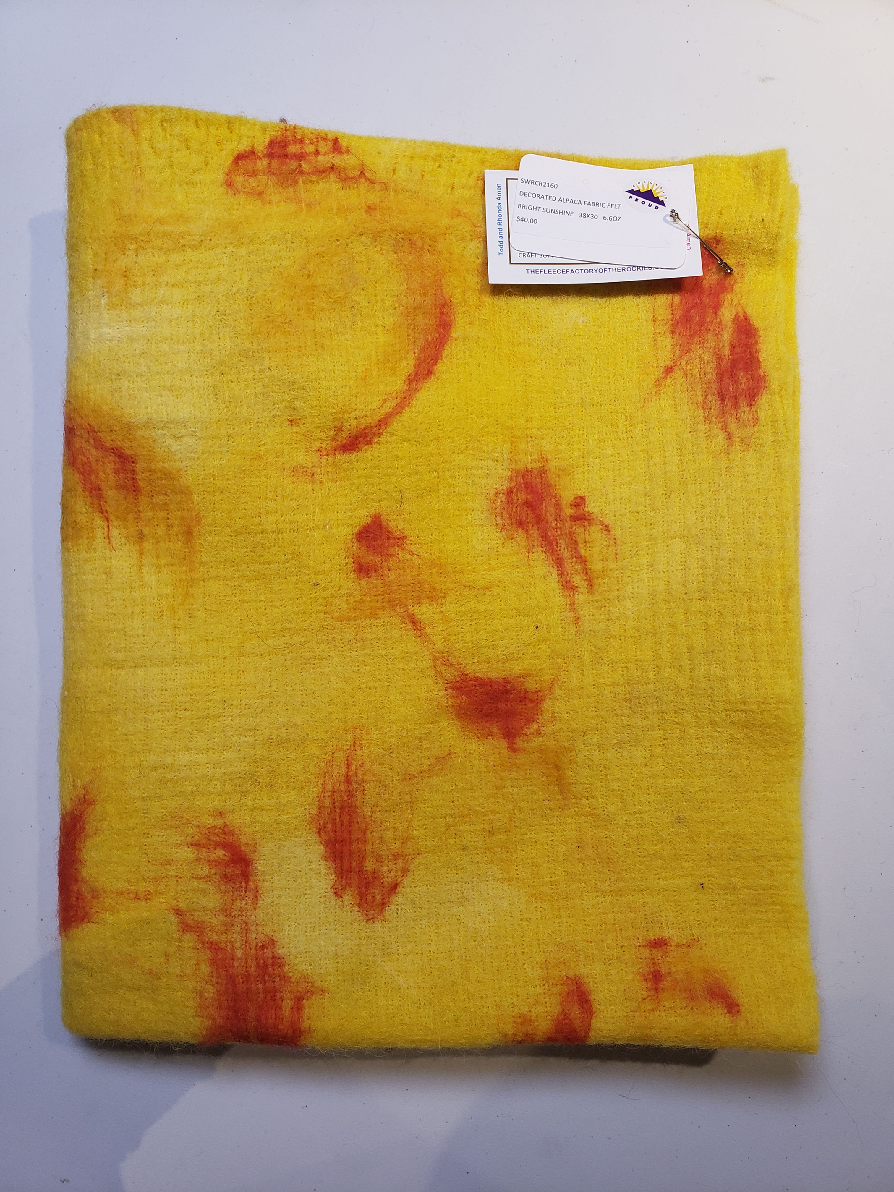 Decorated Alpaca Felt Sheet