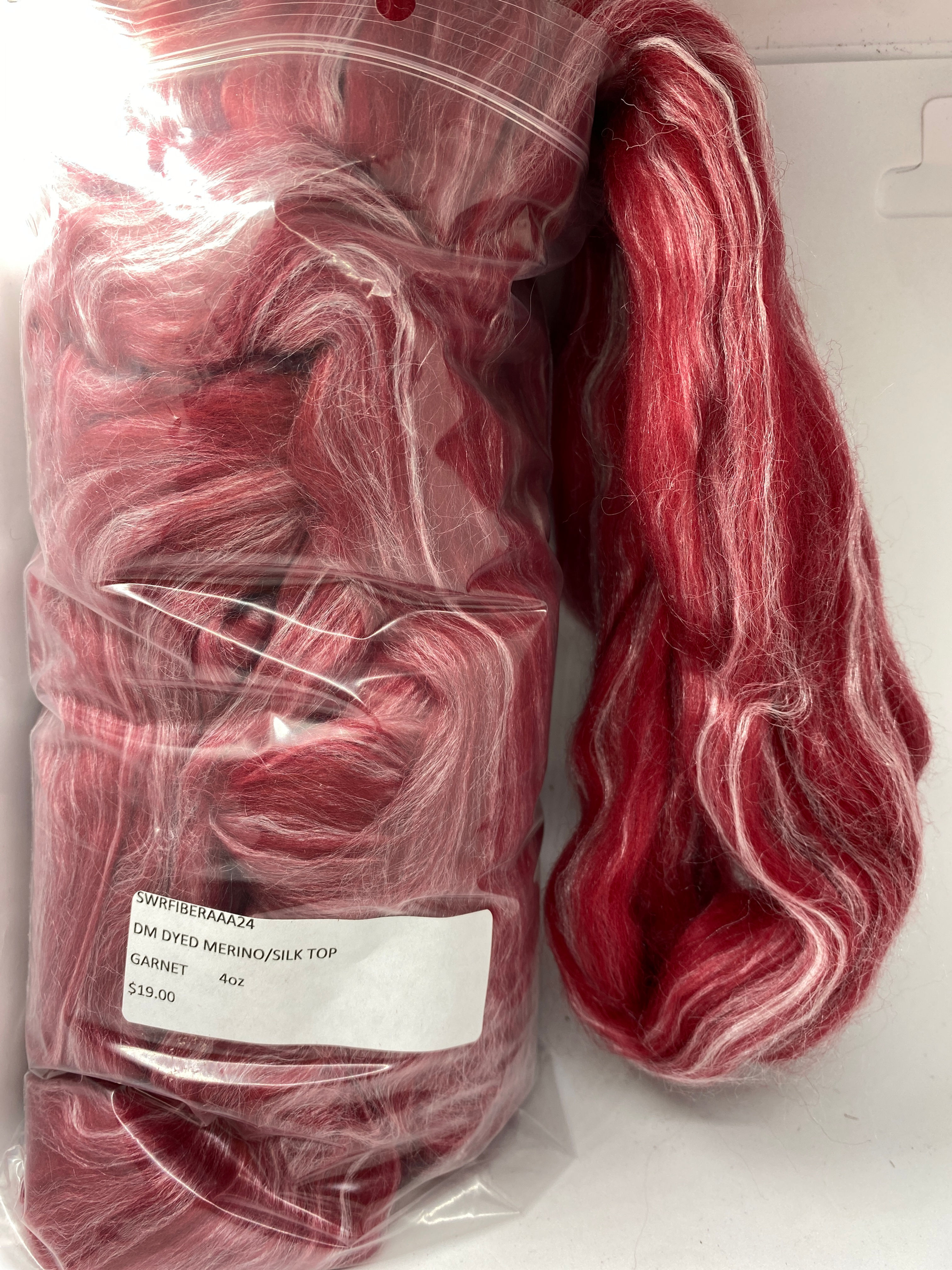 Dyed Merino Silk Top - Garnet