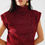 Thumbnail: Cozy Turtleneck Sleeveless Sweater in Burgundy