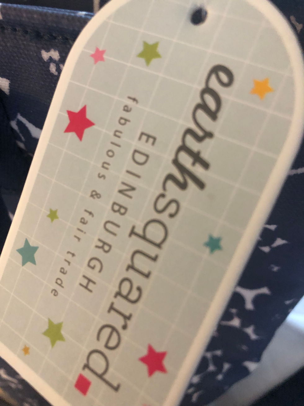 Thumbnail: Earth squared cotton purse with strap