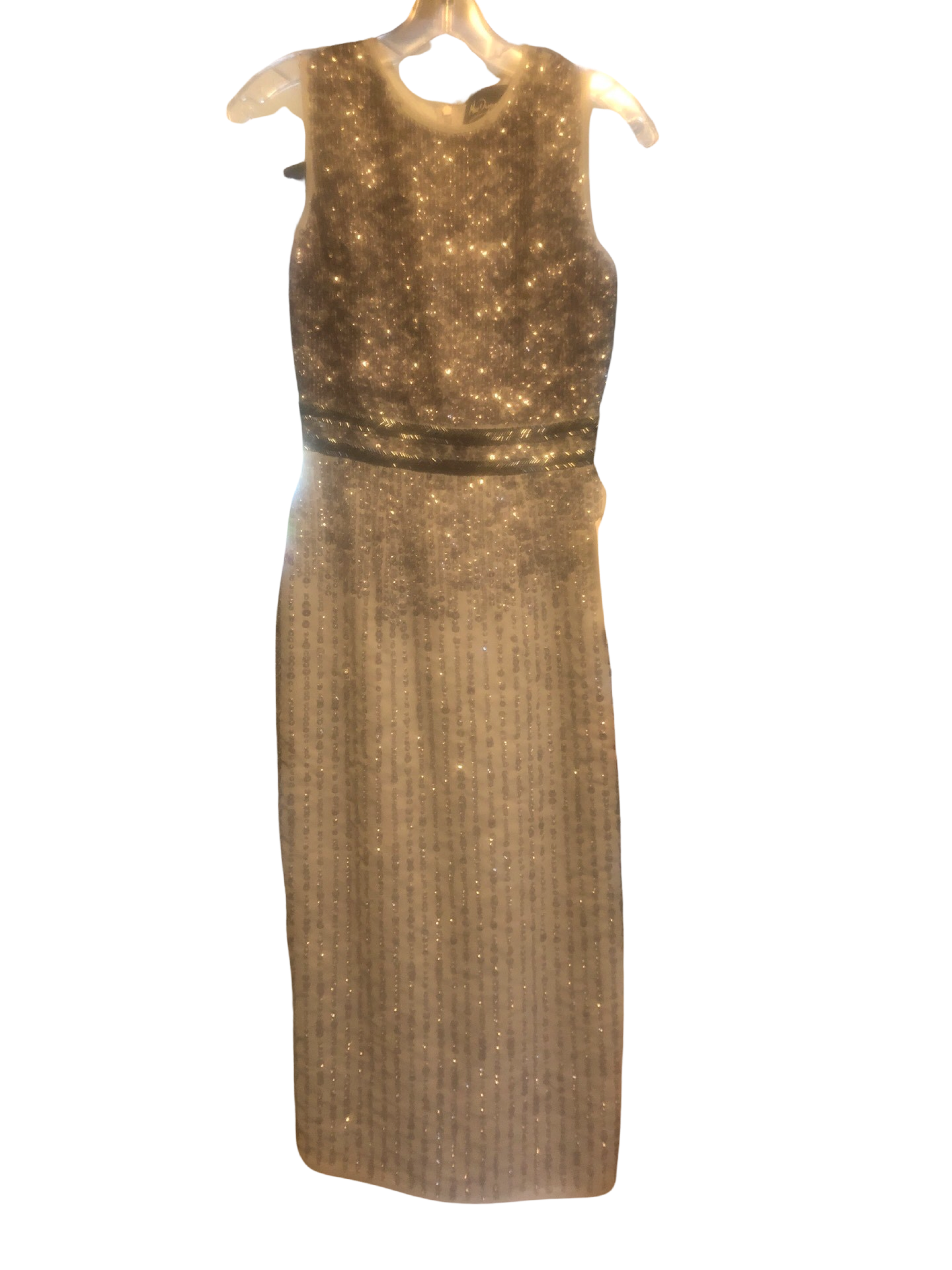 MacDuggal Grey Beaded short gown (Sz0)