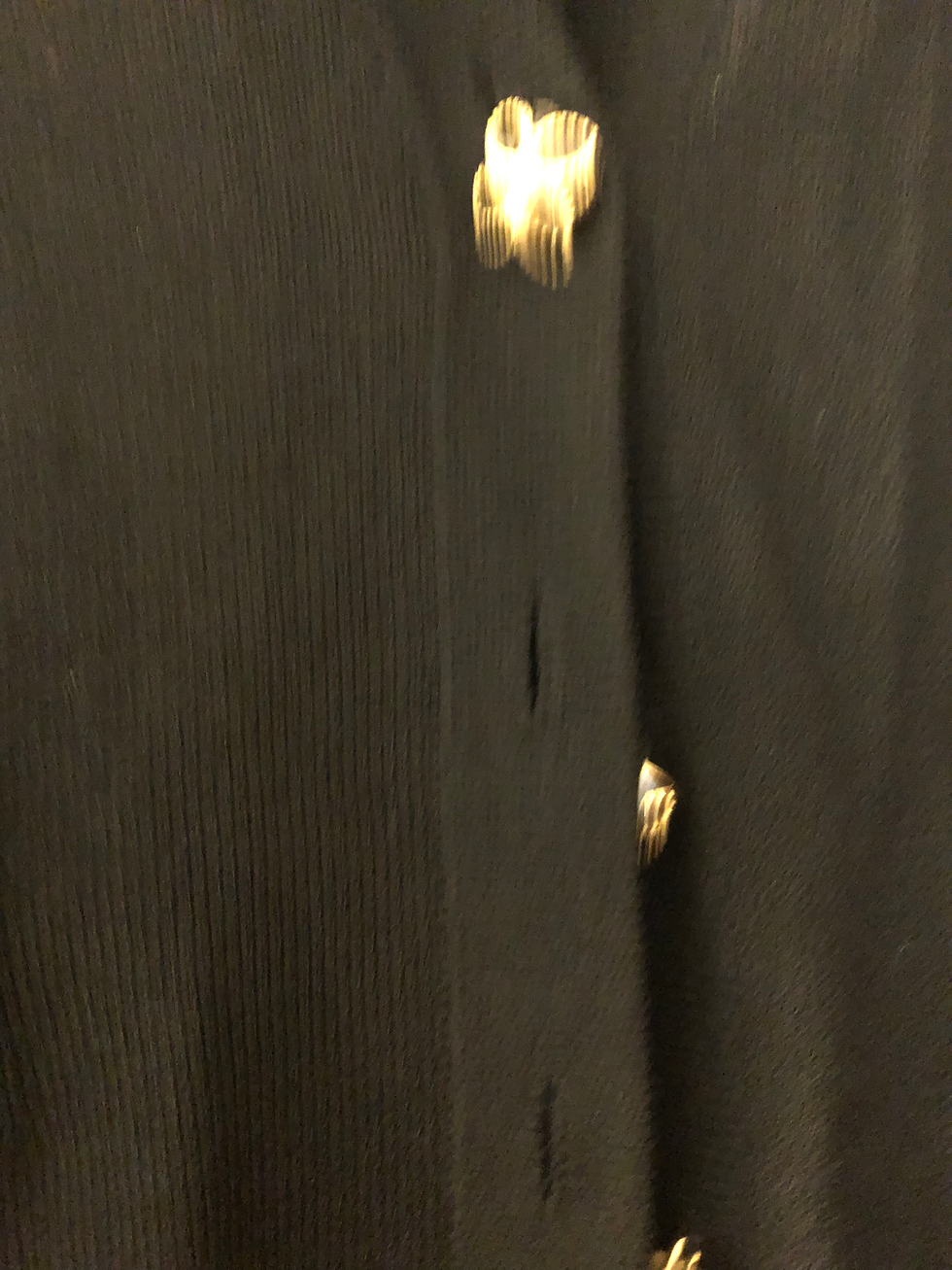 Thumbnail: St. John knit/Caviar black wool knit sweater/coat w/gold buttons - Sz M