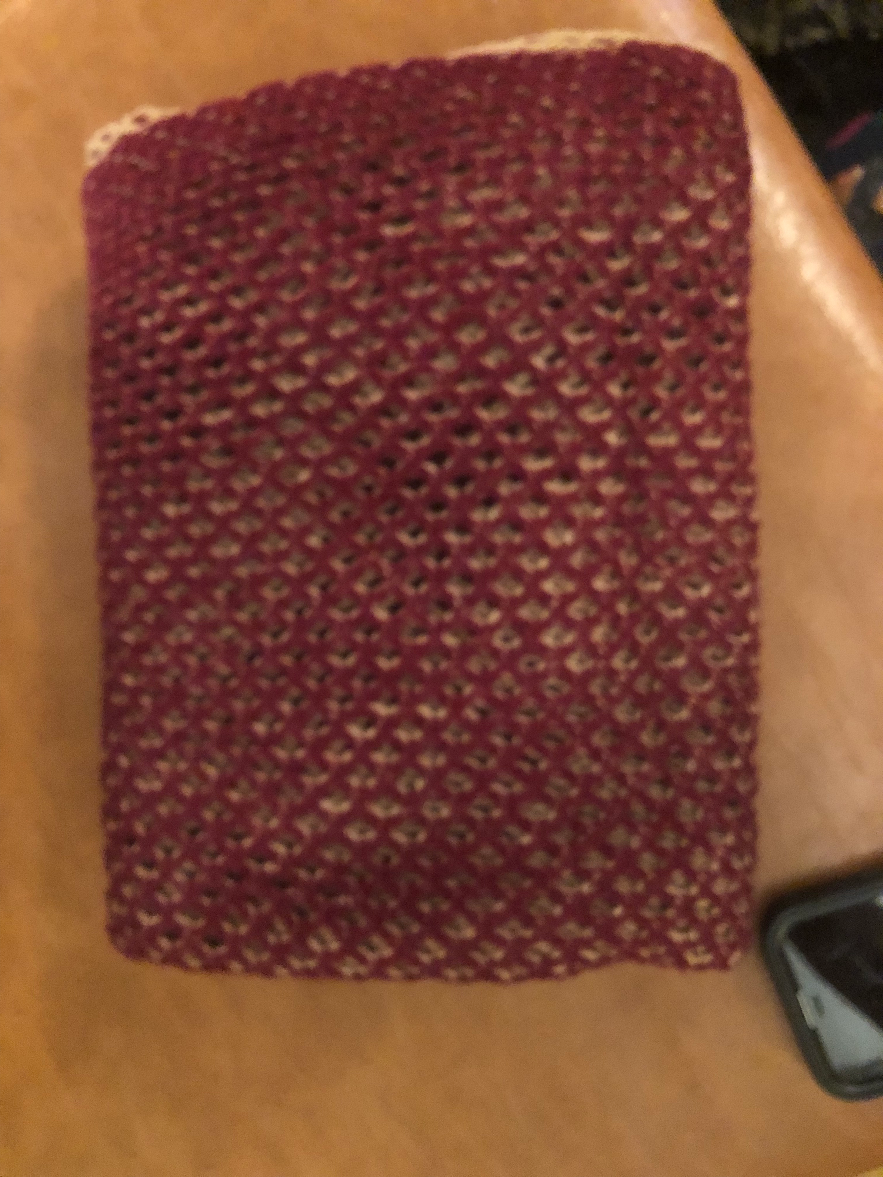 Fedeli Cashmere tan and maroon loose weave Cashmere scarf