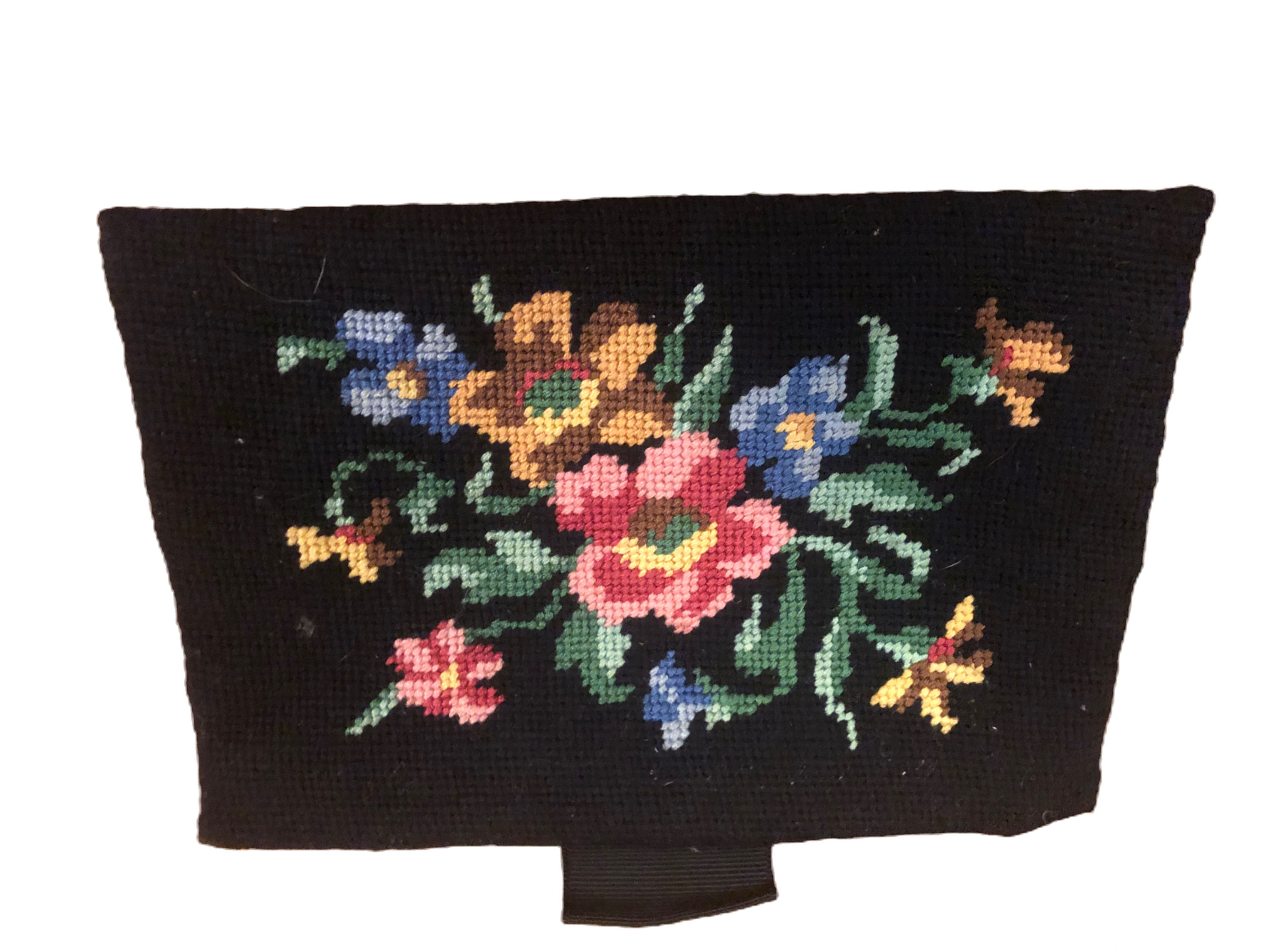 Cross stitch spring coin pouch vintage