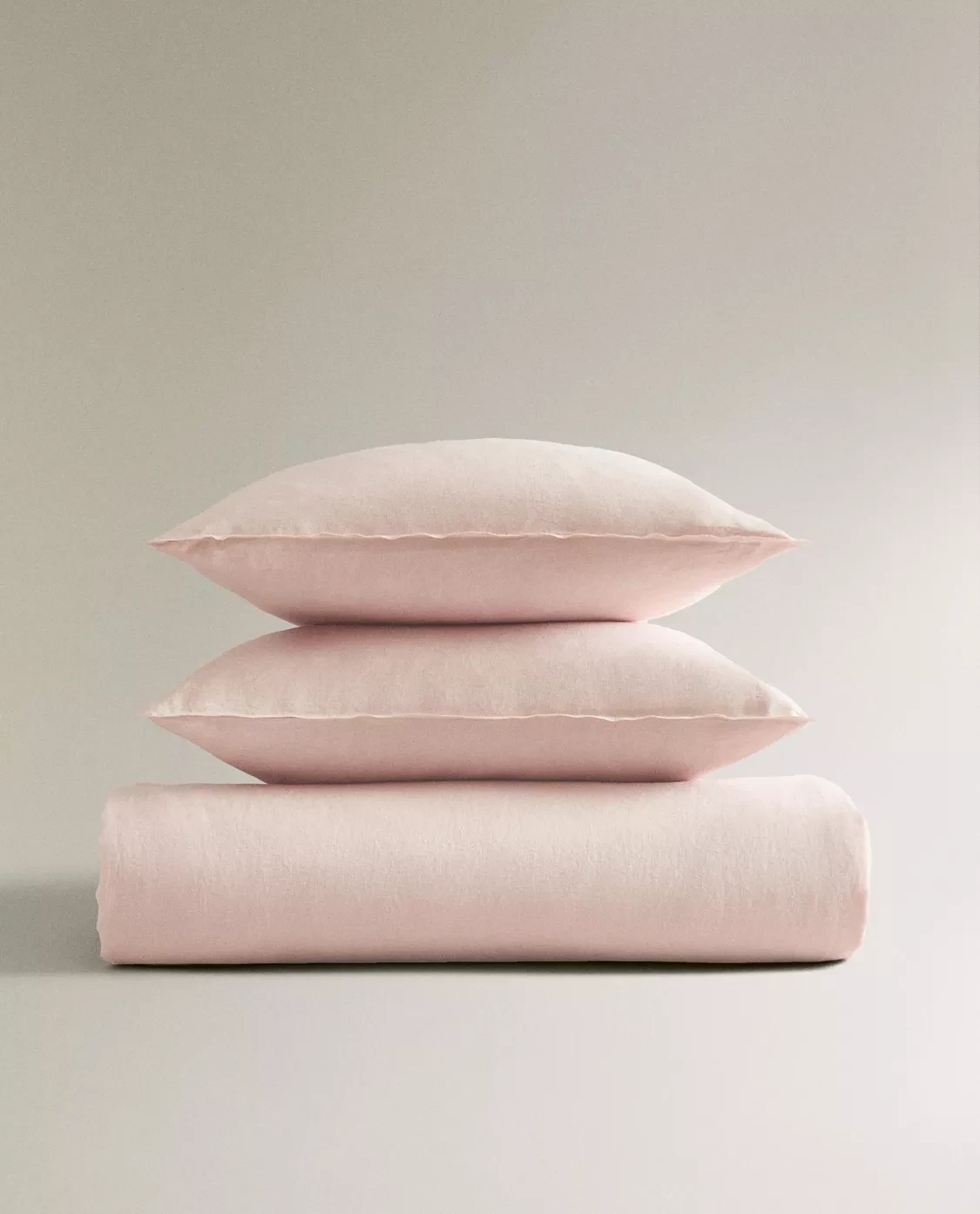 Washed Linen Duvet Cover – Pink (140 g/m²)