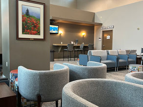 an empty waiting room at a surgery center