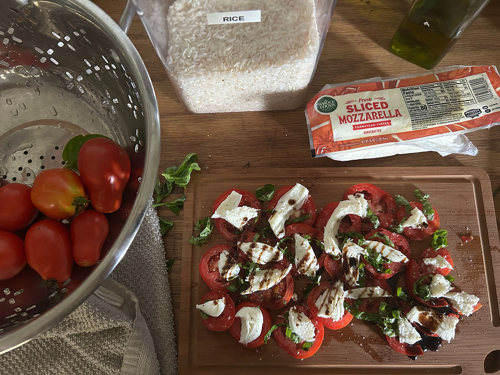 Caprese salad with mozzarella tomatoes and basil