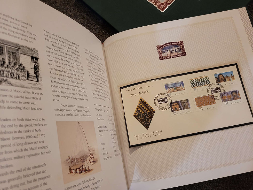 Thumbnail: New Zealand heritage stamp collection in hard slip cover 