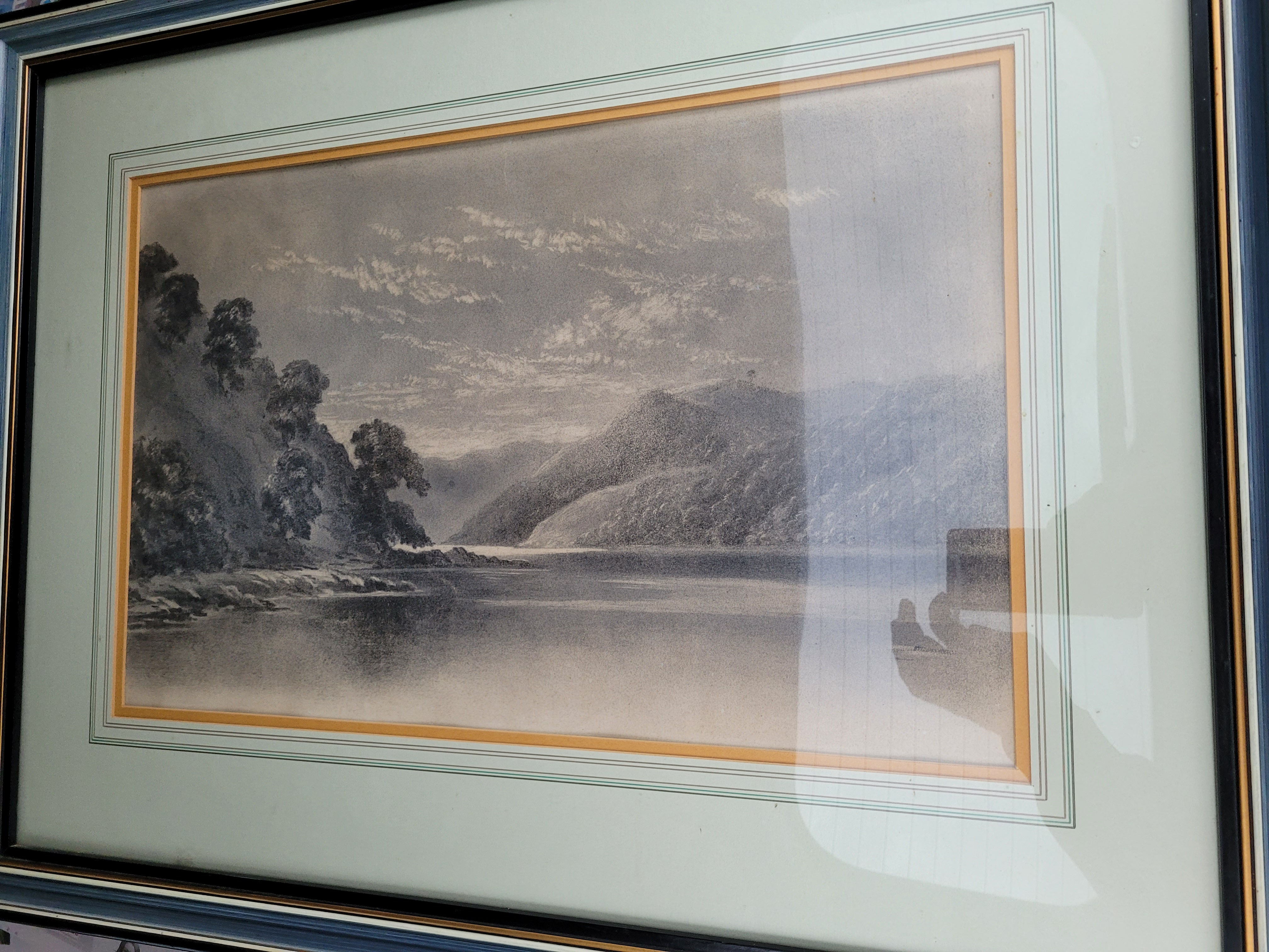 Original charcoal art work of Kawau Island 