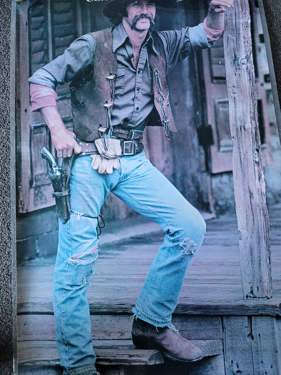 Thumbnail: SOLD ! Retro Pan AM cowboy poster