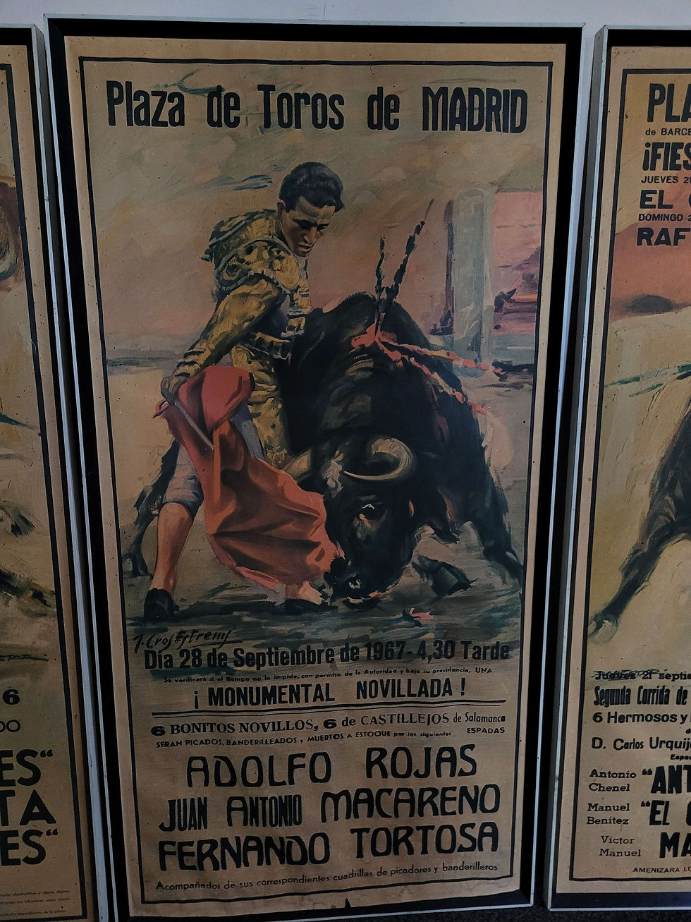 Thumbnail: Trio of retro authentic Spanish bullfighting posters framed 