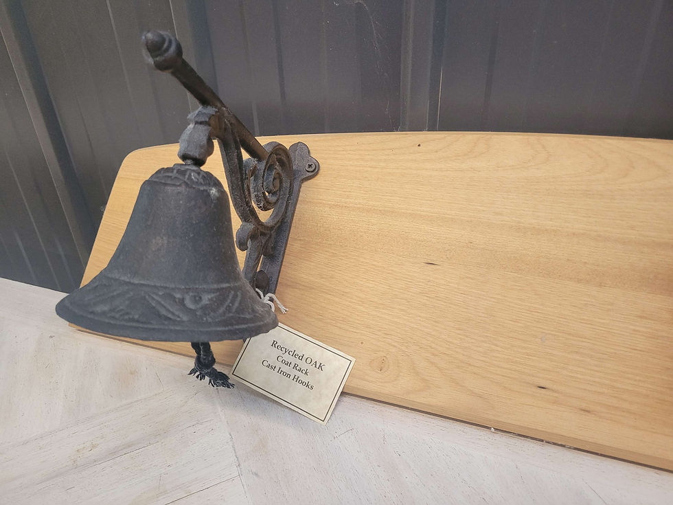 Thumbnail: Beautiful recycled timber coat hangers with cast iron fittings 