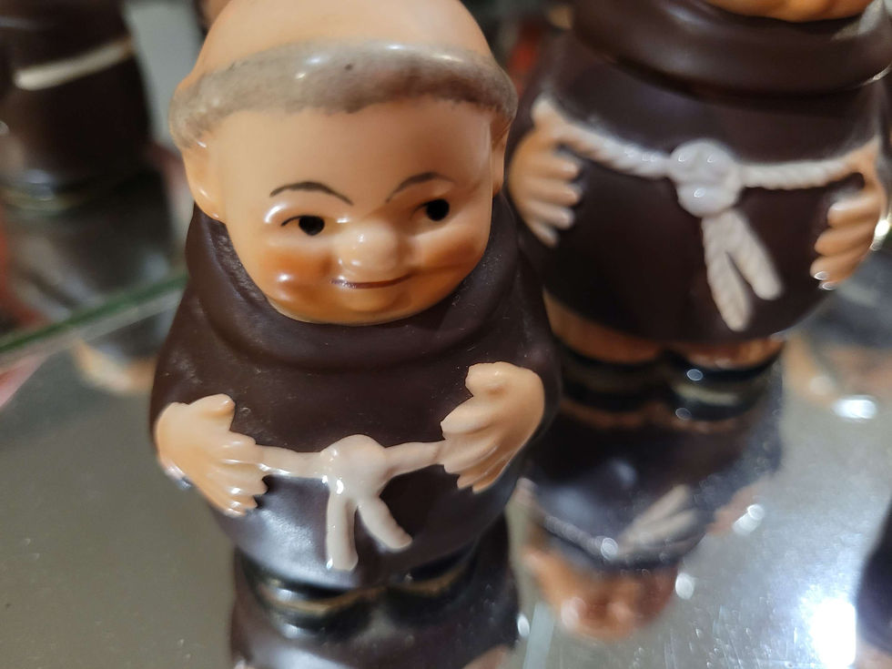 Thumbnail: Goebels monks cruet set , 3 ceramic monks 