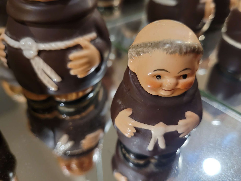 Thumbnail: Goebels monks cruet set , 3 ceramic monks 