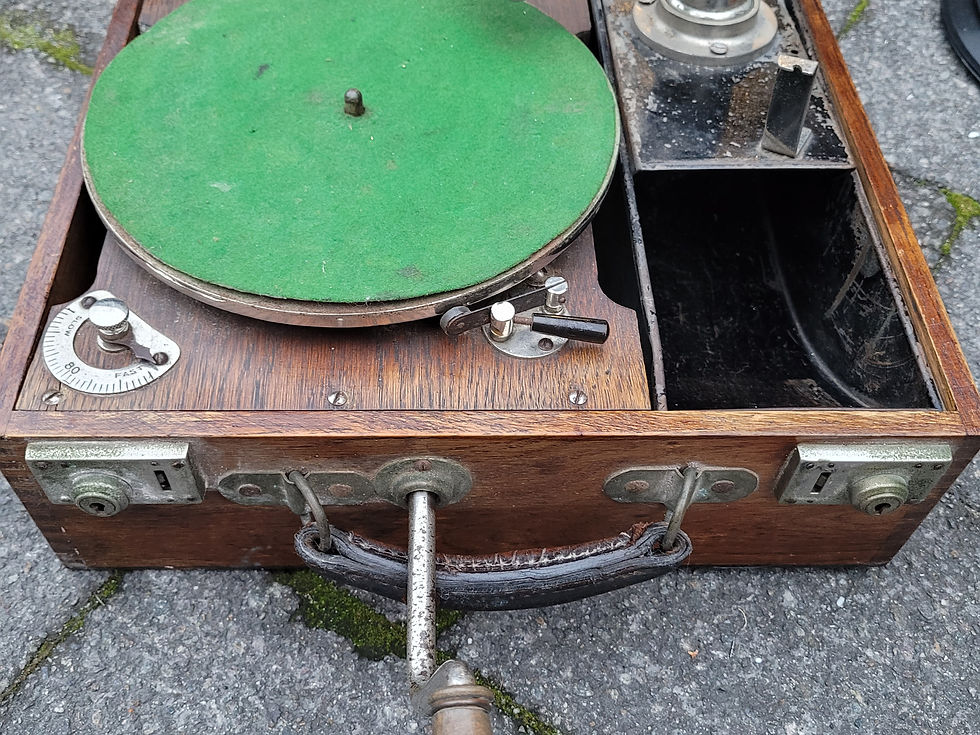 Thumbnail: Antique Grippa portable gramophone 