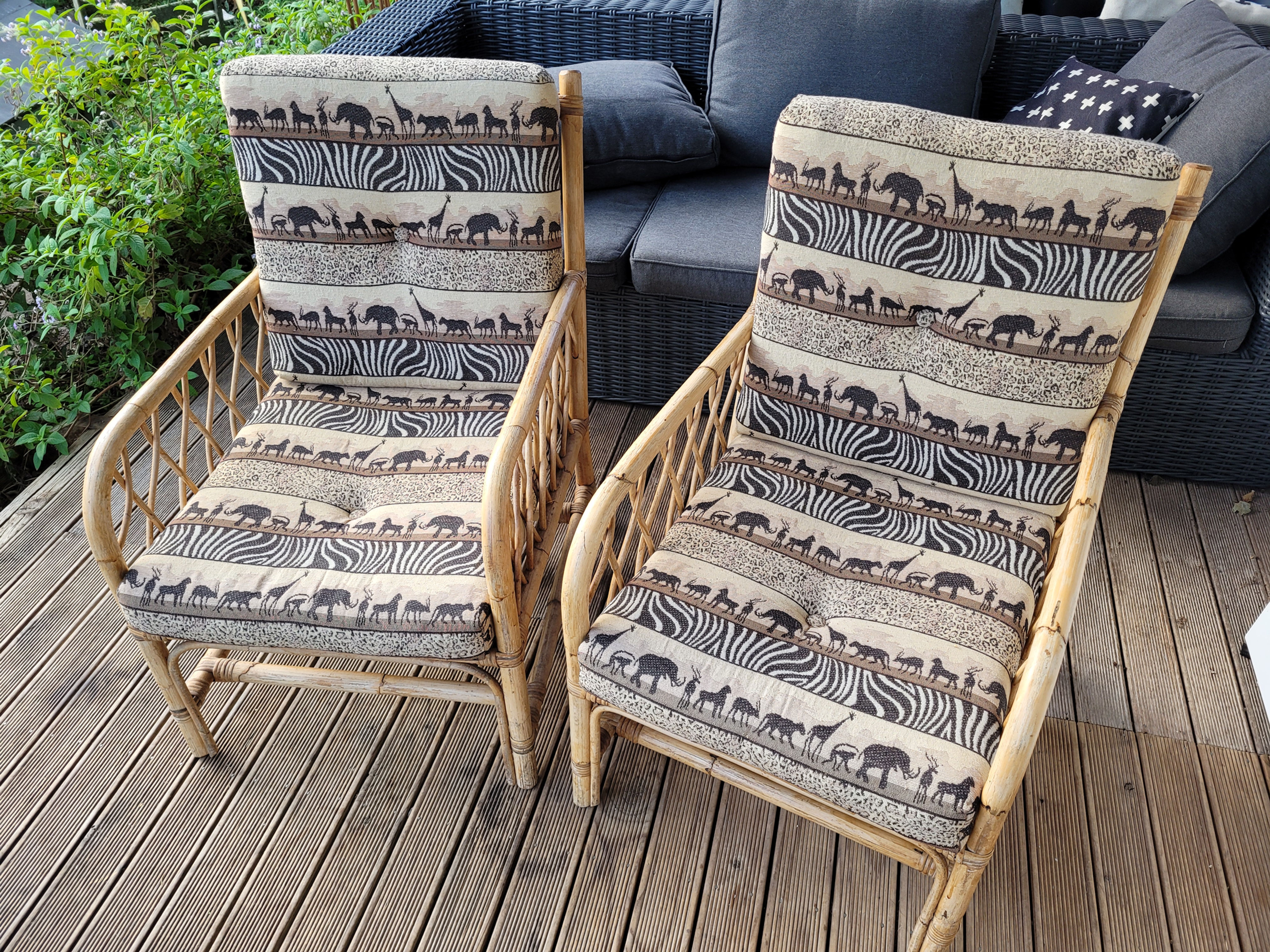Cane armchairs 