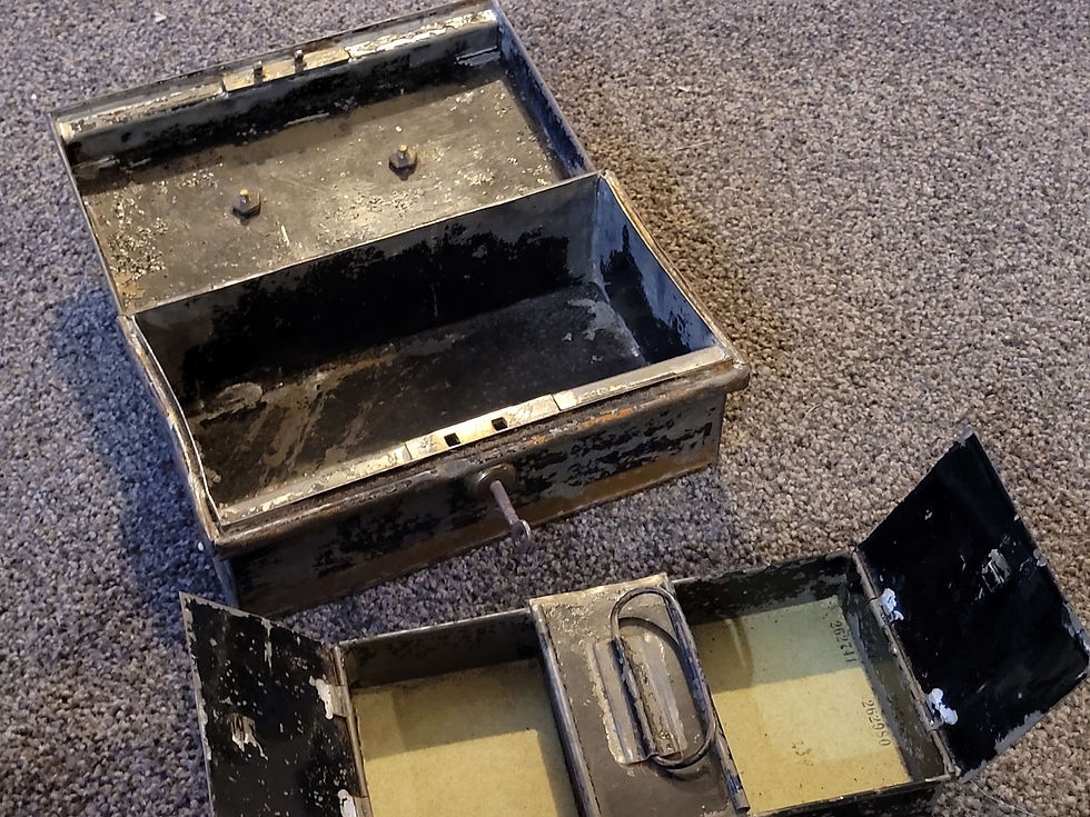 Thumbnail: Antique metal cash box 
