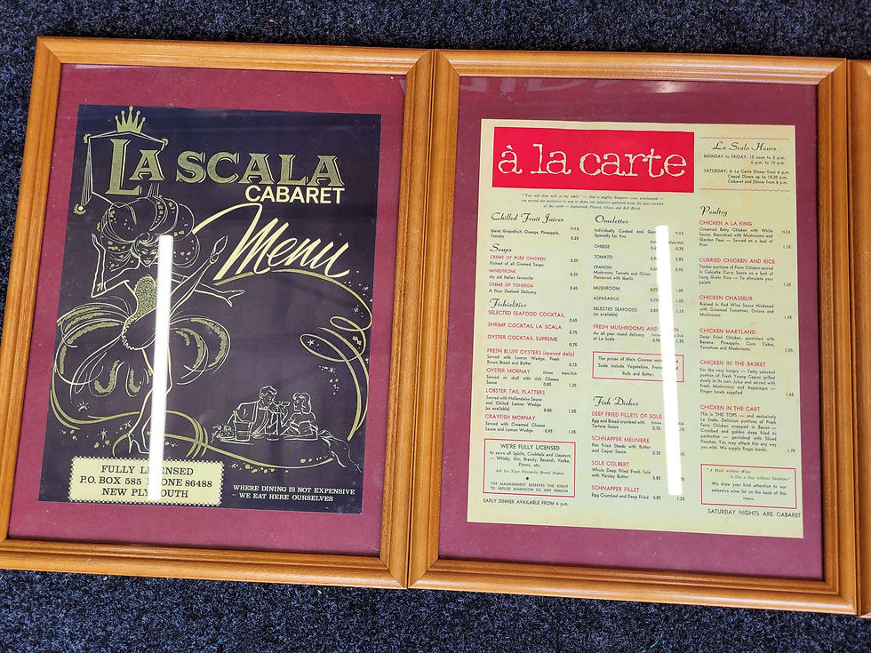 Thumbnail: Set of 4 framed retro cabaret restaurant menus