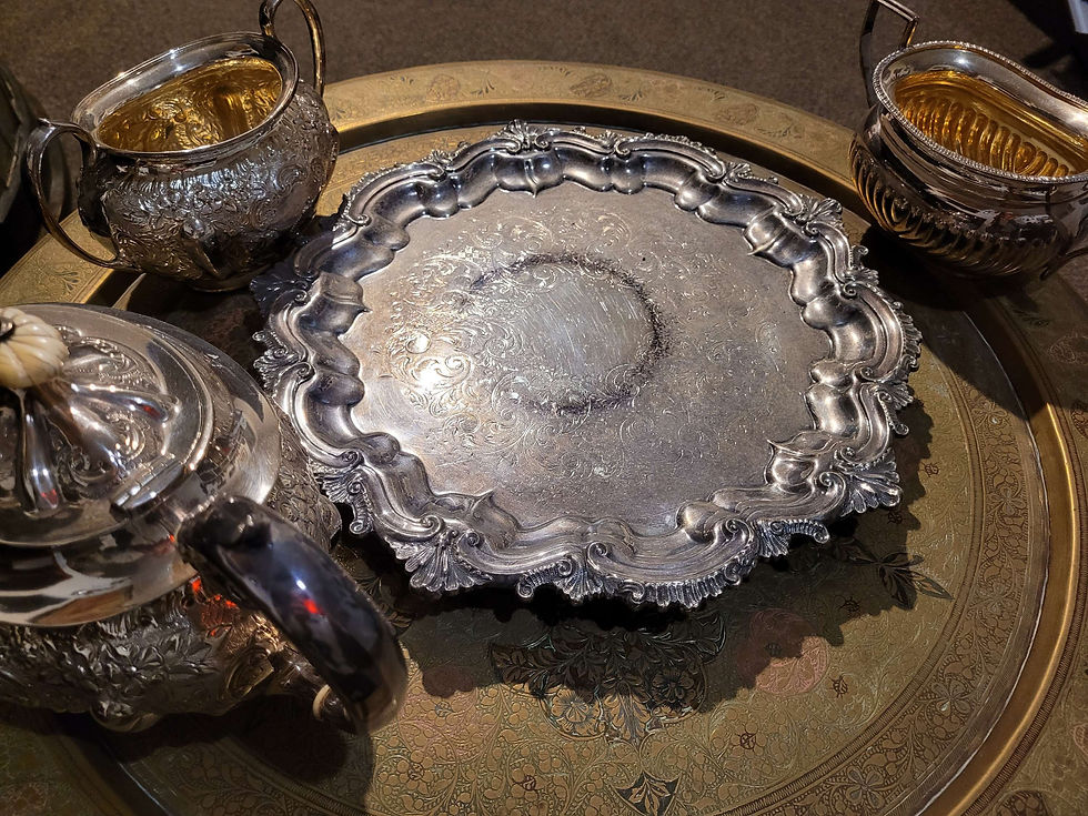 Thumbnail: Nice EPNS art deco style tea set on tray 