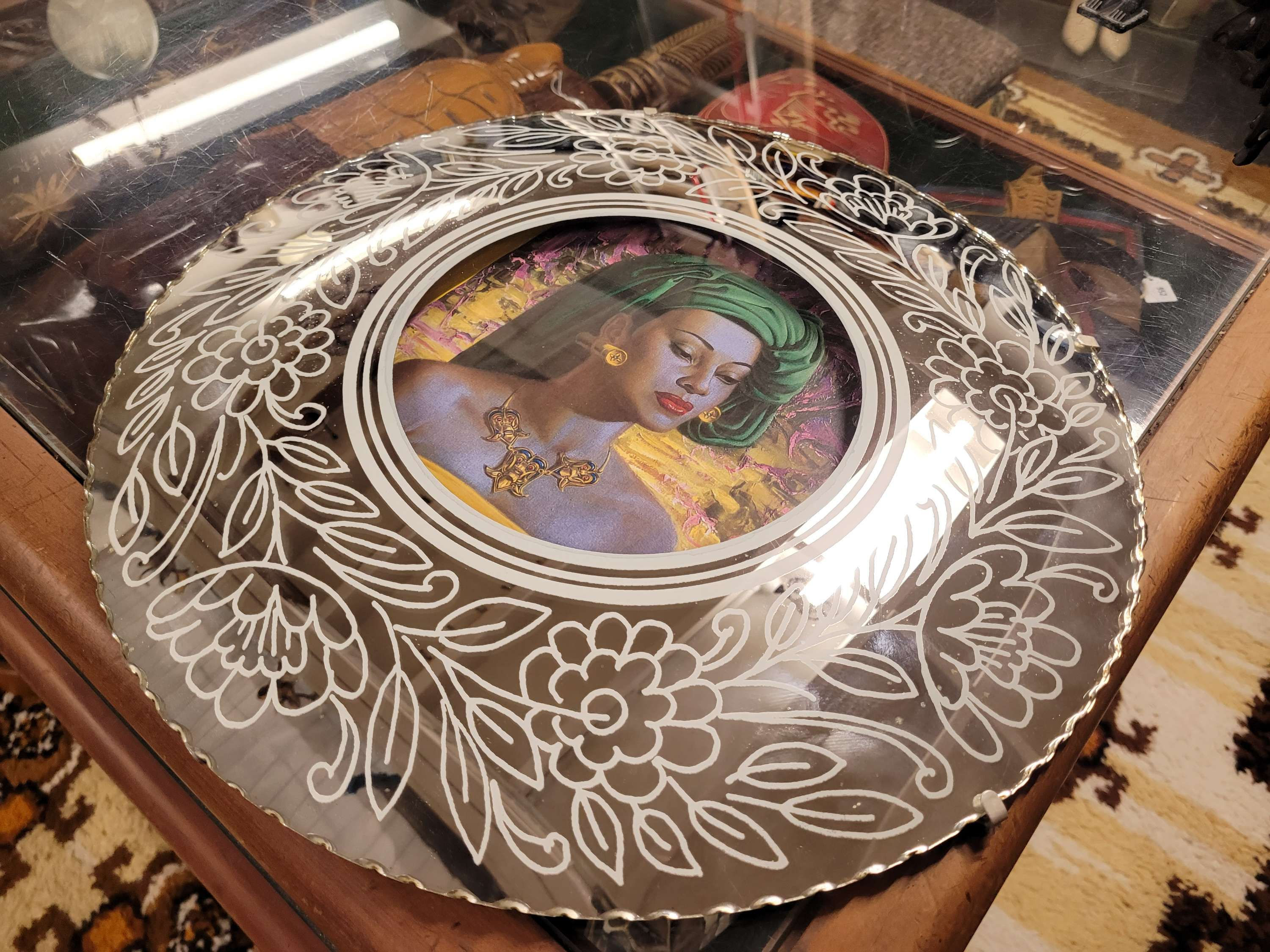 Vintage circular picture mirror Tretchikoff