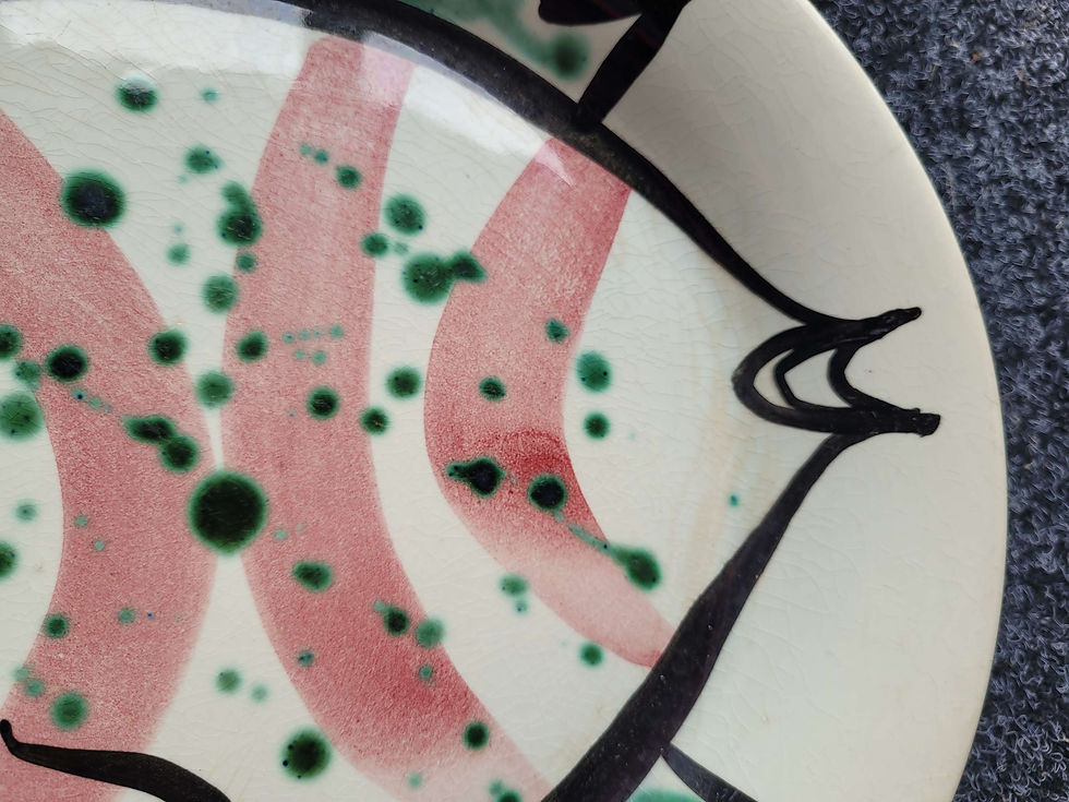 Thumbnail: Rare Crown Lynn Hand werk fish plate 