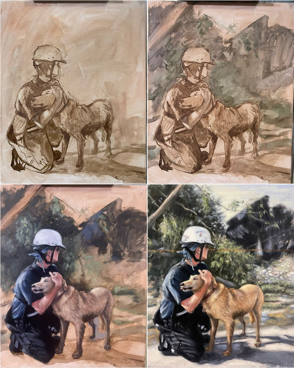 Pet portrait painting step by step 