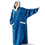 Thumbnail: 1pc Cozy Flannel Hoodie Blanket with Sleeves - Soft, Warm, and Fleece-Lined for 
