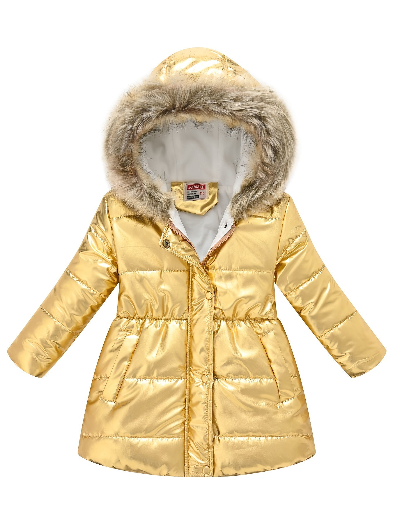 Thickened Down Alternative Girls Dressy Cute Hooded Jacket, Padded Thermal Outwe